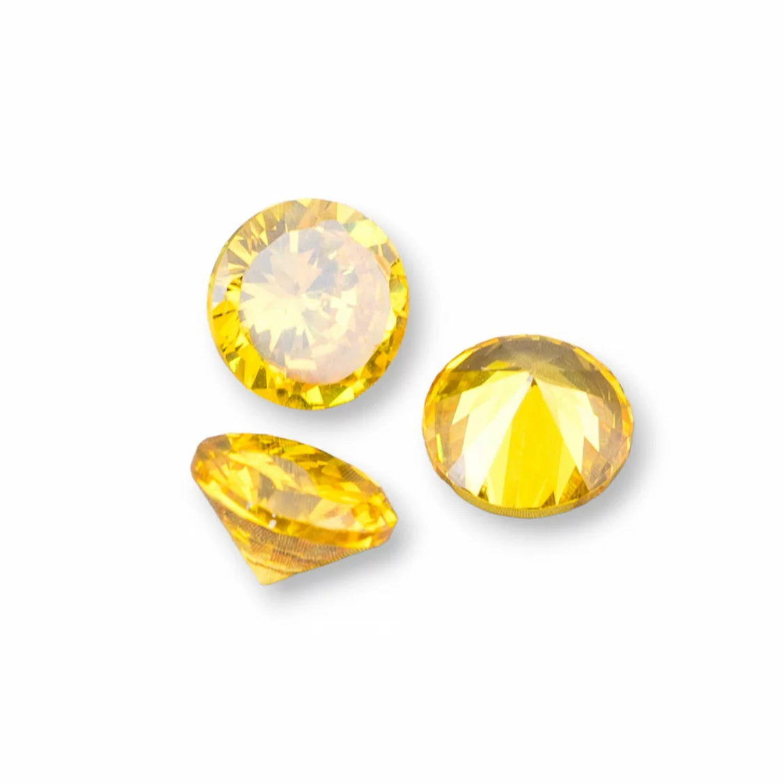 Componente Cabochon Zirconi Taglio Brillante 10x6mm 5pz Giallo- CABOCHON DI ZIRCONI | Worldofjewel.com