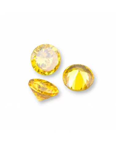 Componente Cabochon Zirconi Taglio Brillante 10x6mm 5pz Giallo- CABOCHON DI ZIRCONI | Worldofjewel.com