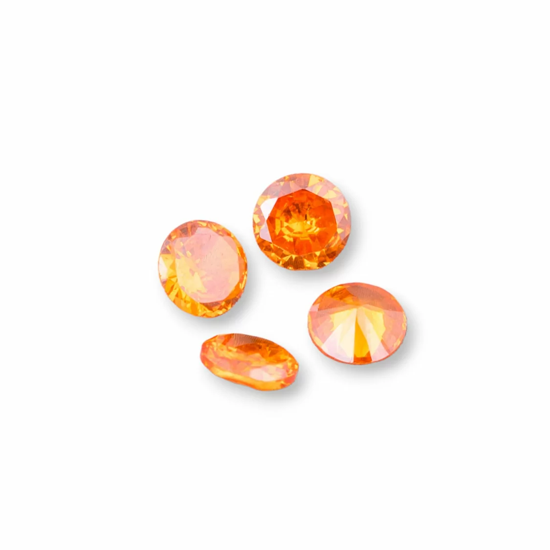 Componente Cabochon Zirconi Taglio Brillante 8x4mm 6pz Arancio- CABOCHON DI ZIRCONI | Worldofjewel.com