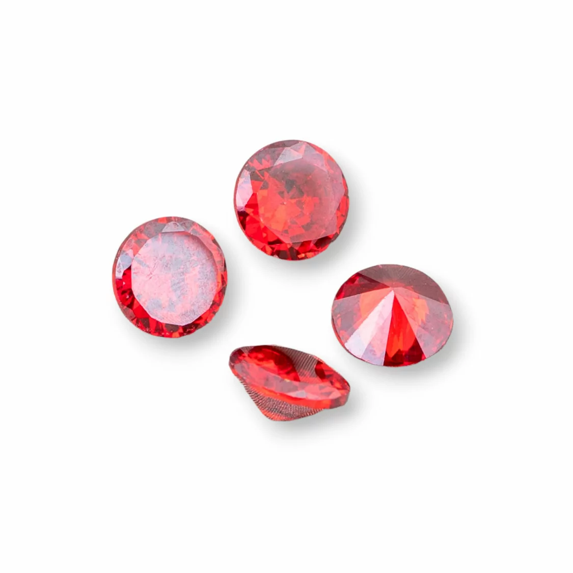 Componente Cabochon Zirconi Taglio Brillante 8x4mm 6pz Rosso- CABOCHON DI ZIRCONI | Worldofjewel.com