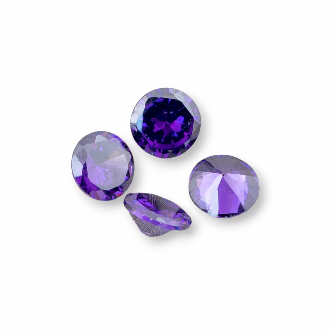 Componente Cabochon Zirconi Taglio Brillante 8x4mm 6pz Viola- CABOCHON DI ZIRCONI | Worldofjewel.com