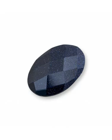 Componente Cabochon Grande Ovale Sfaccettato 20x30mm 1pz Pietra Del Sole Blu- CABOCHON GRANDI | Worldofjewel.com