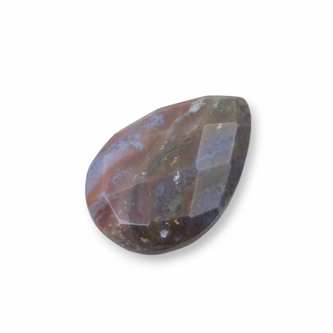 Componente Cabochon Grande Goccia Sfaccettata 20x30mm 1pz Agata Indiana- CABOCHON GRANDI | Worldofjewel.com