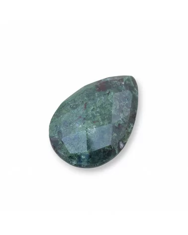 Componente Cabochon Grande Goccia Sfaccettata 20x30mm 1pz Agata Muschiata- CABOCHON GRANDI | Worldofjewel.com