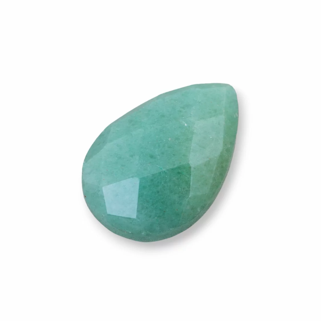 Componente Cabochon Grande Goccia Sfaccettata 20x30mm 1pz Avventurina Verde- CABOCHON GRANDI | Worldofjewel.com