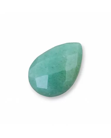 Componente Cabochon Grande Goccia Sfaccettata 20x30mm 1pz Avventurina Verde- CABOCHON GRANDI | Worldofjewel.com