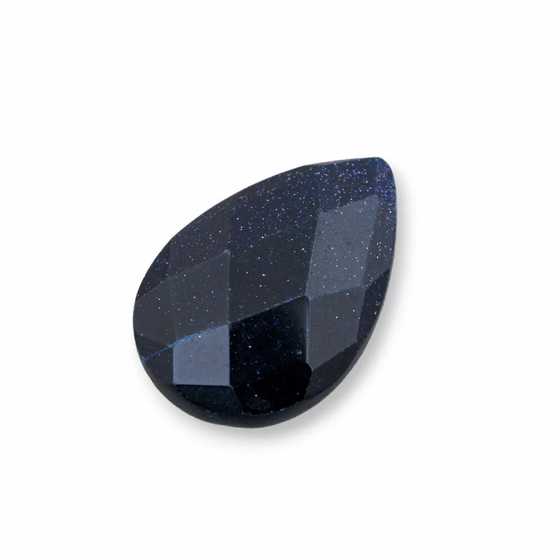 Componente Cabochon Grande Goccia Sfaccettata 20x30mm 1pz Pietra Del Sole Blu Sintetico- CABOCHON GRANDI | Worldofjewel.com