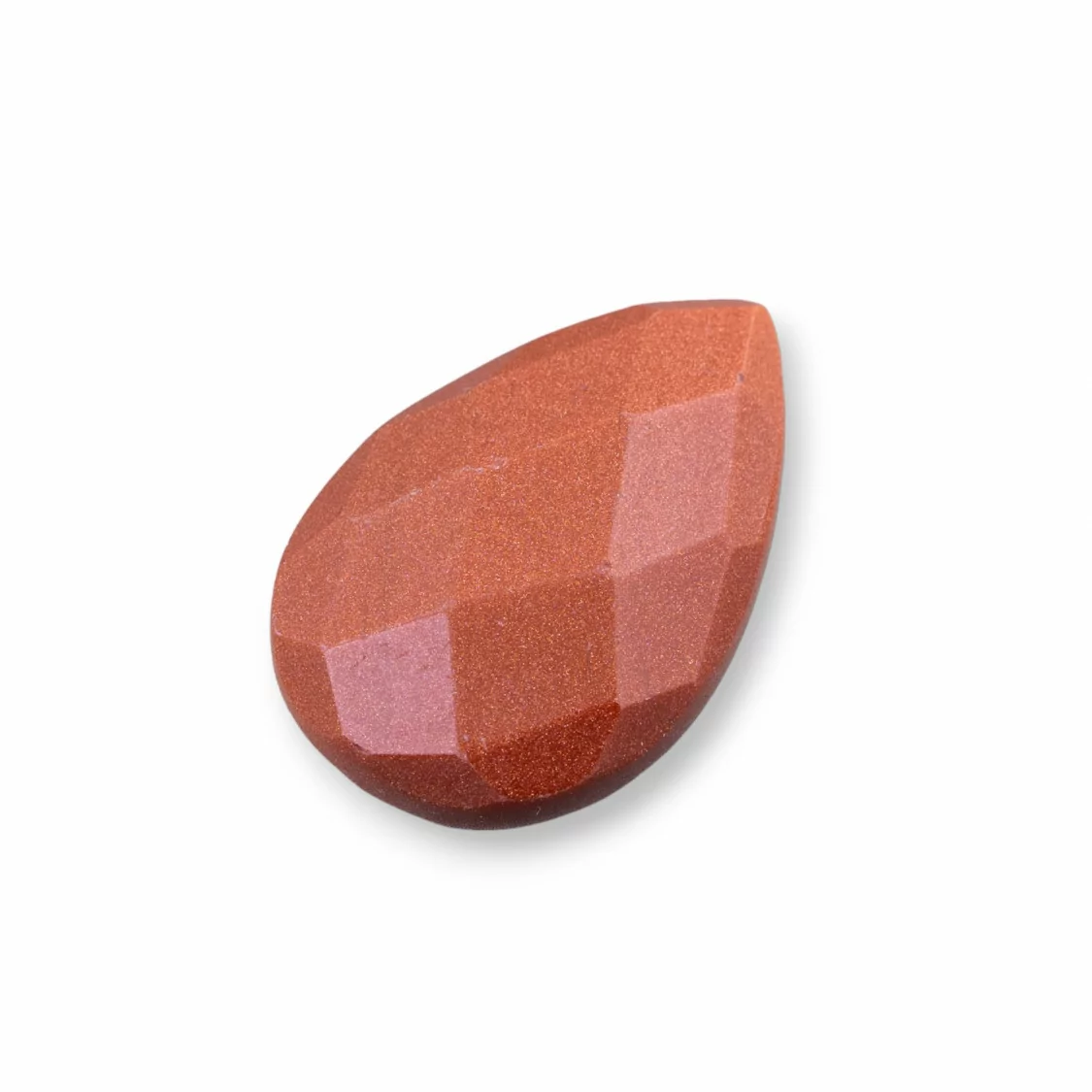 Componente Cabochon Grande Goccia Sfaccettata 20x30mm 1pz Pietra Del Sole Sintetico- CABOCHON GRANDI | Worldofjewel.com