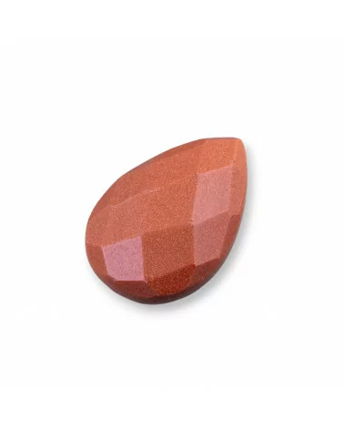 Componente Cabochon Grande Goccia Sfaccettata 20x30mm 1pz Pietra Del Sole Sintetico- CABOCHON GRANDI | Worldofjewel.com