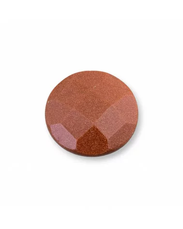 Componente Cabochon Grande Tondo Sfaccettato 30mm 1pz Pietra Del Sole Sintetico- CABOCHON GRANDI | Worldofjewel.com