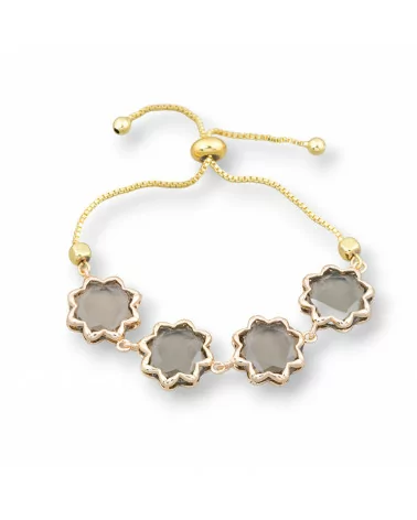 Bracciale Di Bronzo Con Occhio Di Gatto 16mm Incastonato Misura Regolabile Sali-Scendi Fume'-BRACCIALI BRONZO E OCCHIO DI GATTO | Worldofjewel.com