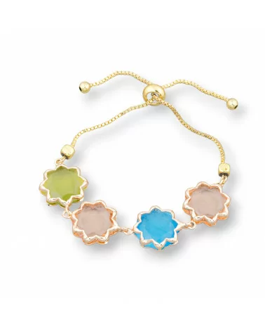 Bracciale Di Bronzo Con Occhio Di Gatto 16mm Incastonato Misura Regolabile Sali-Scendi Multicolor-BRACCIALI BRONZO E OCCHIO DI GATTO | Worldofjewel.com