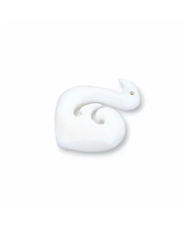 Componente Pendente Di Madreperla Bianco MOD59 24x32mm 2pz-CIONDOLI DI PIETRE DURE | Worldofjewel.com