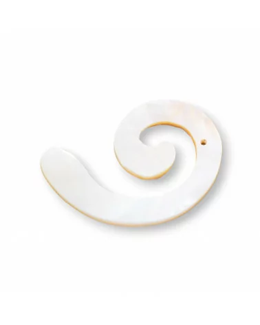 Componente Pendente Di Madreperla Bianco MOD60 27x37mm 2pz-CIONDOLI DI PIETRE DURE | Worldofjewel.com