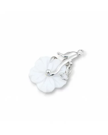 Componente Pendente Di Madreperla Bianco MOD61 20x33mm 2pz-CIONDOLI DI PIETRE DURE | Worldofjewel.com