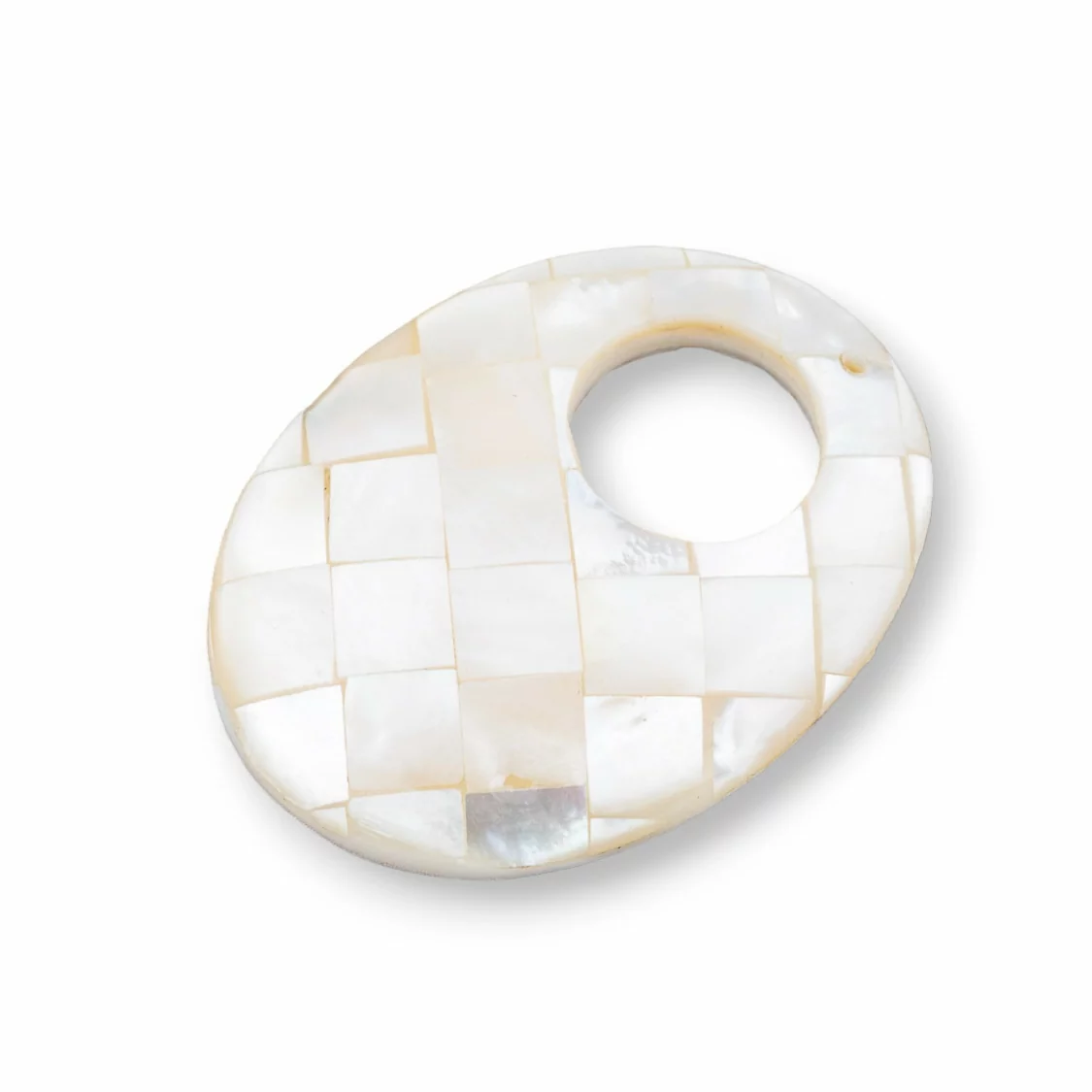 Componente Pendente Di Madreperla Bianco MOD63 30x40mm 1pz-CIONDOLI DI PIETRE DURE | Worldofjewel.com