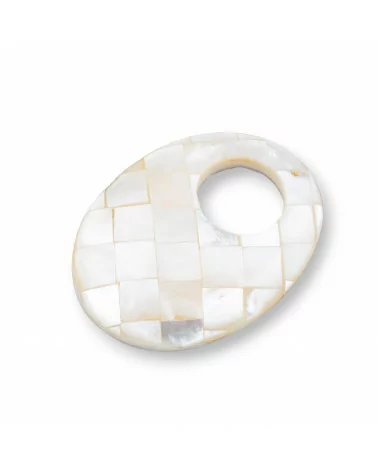 Componente Pendente Di Madreperla Bianco MOD63 30x40mm 1pz-CIONDOLI DI PIETRE DURE | Worldofjewel.com