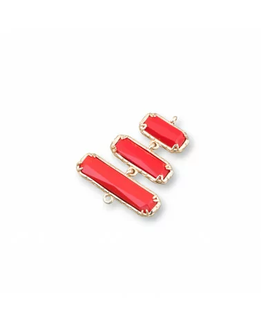 Connettore Componente Cabochon Di Occhio Di Gatto Incastonato 30x36mm 4pz A Scalare Rosso- 3 ELEMENTI | Worldofjewel.com