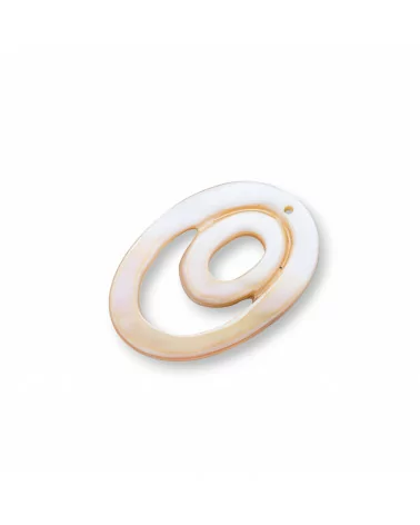 Componente Pendente Di Madreperla Cappuccino MOD45 21x31mm 2pz-CIONDOLI DI PIETRE DURE | Worldofjewel.com