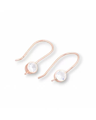 Base Per Orecchini Di Argento 925 A Monachella Con Punto Luce 5,5mm 5 Paia Oro Rosa-BASI DI ARGENTO 925 | Worldofjewel.com