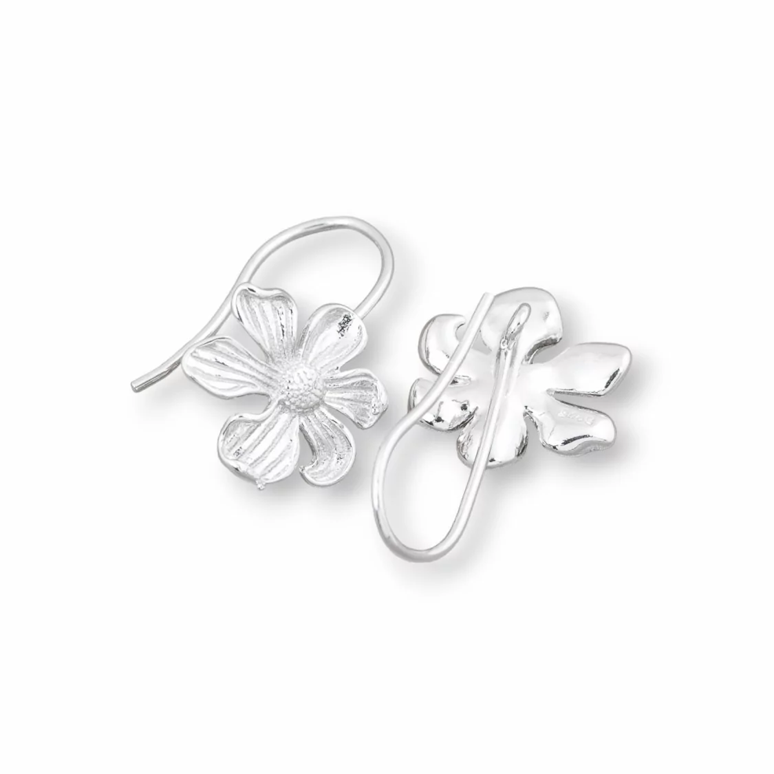 Base Per Orecchini Di Argento 925 Monachella Fiore 14x24mm 3 Paia Rodiato-BASI DI ARGENTO 925 | Worldofjewel.com