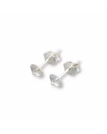 Base Per Orecchini Di Argento 925 Perno Con Coppetta E Farfalla 5mm 12 Paia Argentato-BASI DI ARGENTO 925 | Worldofjewel.com