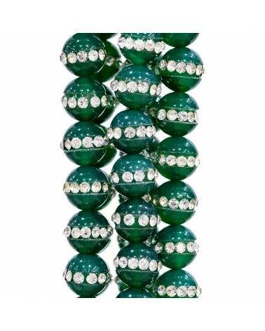 Agata Verde Con Strass Tondo Liscio 12mm-AGATA VERDE | Worldofjewel.com