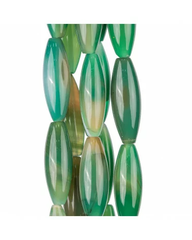 Agata Verde Riso Liscio 14x40mm-AGATA VERDE | Worldofjewel.com