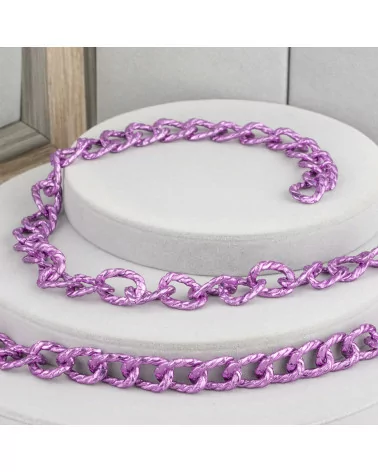 Catena Di Alluminio Ovale Rigato 15x21mm Viola 1 Metro-CATENE DI ALLUMINIO | Worldofjewel.com