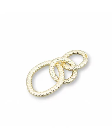 Componente Di Ottone Catena 3 Anelli 17x36mm 24pz Dorato-CONNETTORI CON STRASS | Worldofjewel.com