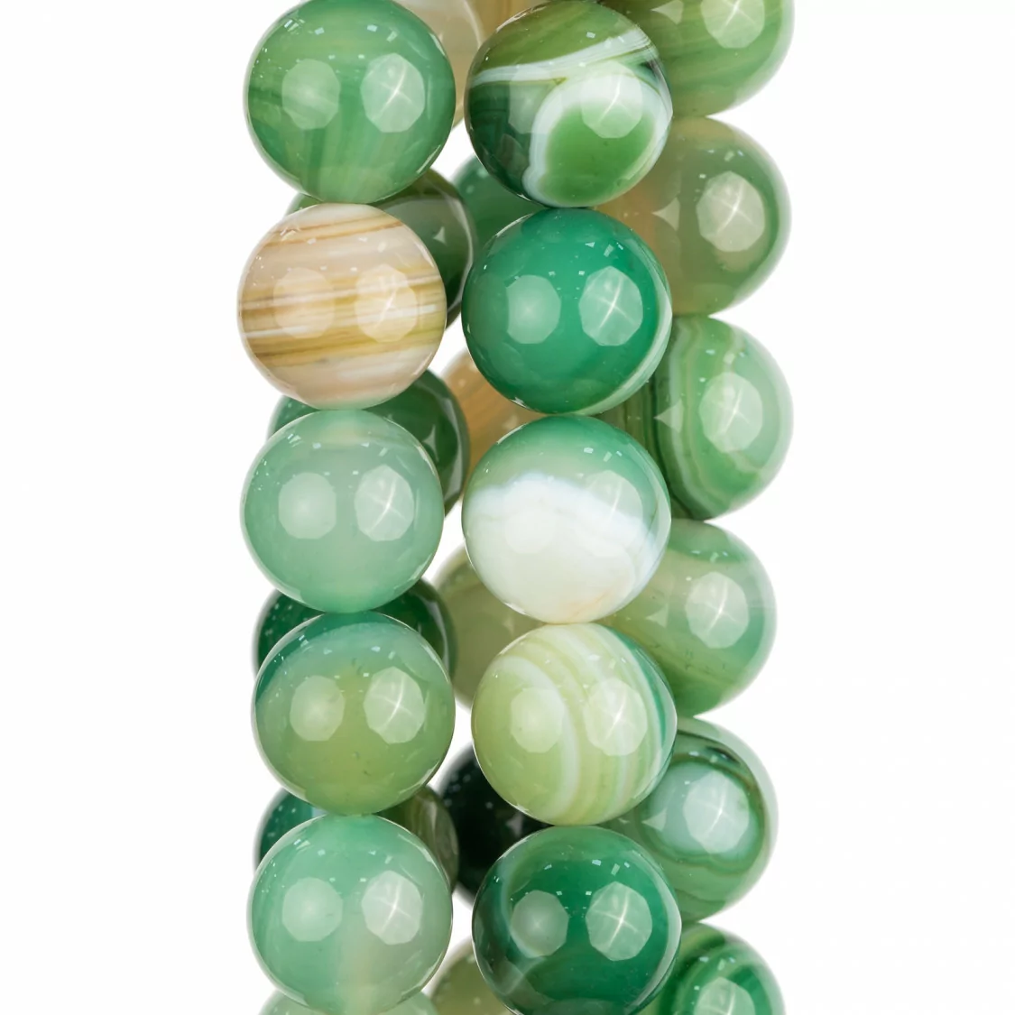 Agata Verde Smeraldo Chiaro Striata Tondo Liscio 16mm-AGATA VERDE | Worldofjewel.com