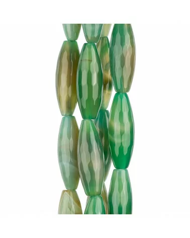 Agata Verde Striata Riso Sfaccettato 15x30mm-AGATA VERDE | Worldofjewel.com