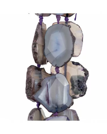 Agata Viola Striata Grezza Piatta Sfaccettata 30-40mm-AGATA VIOLA | Worldofjewel.com