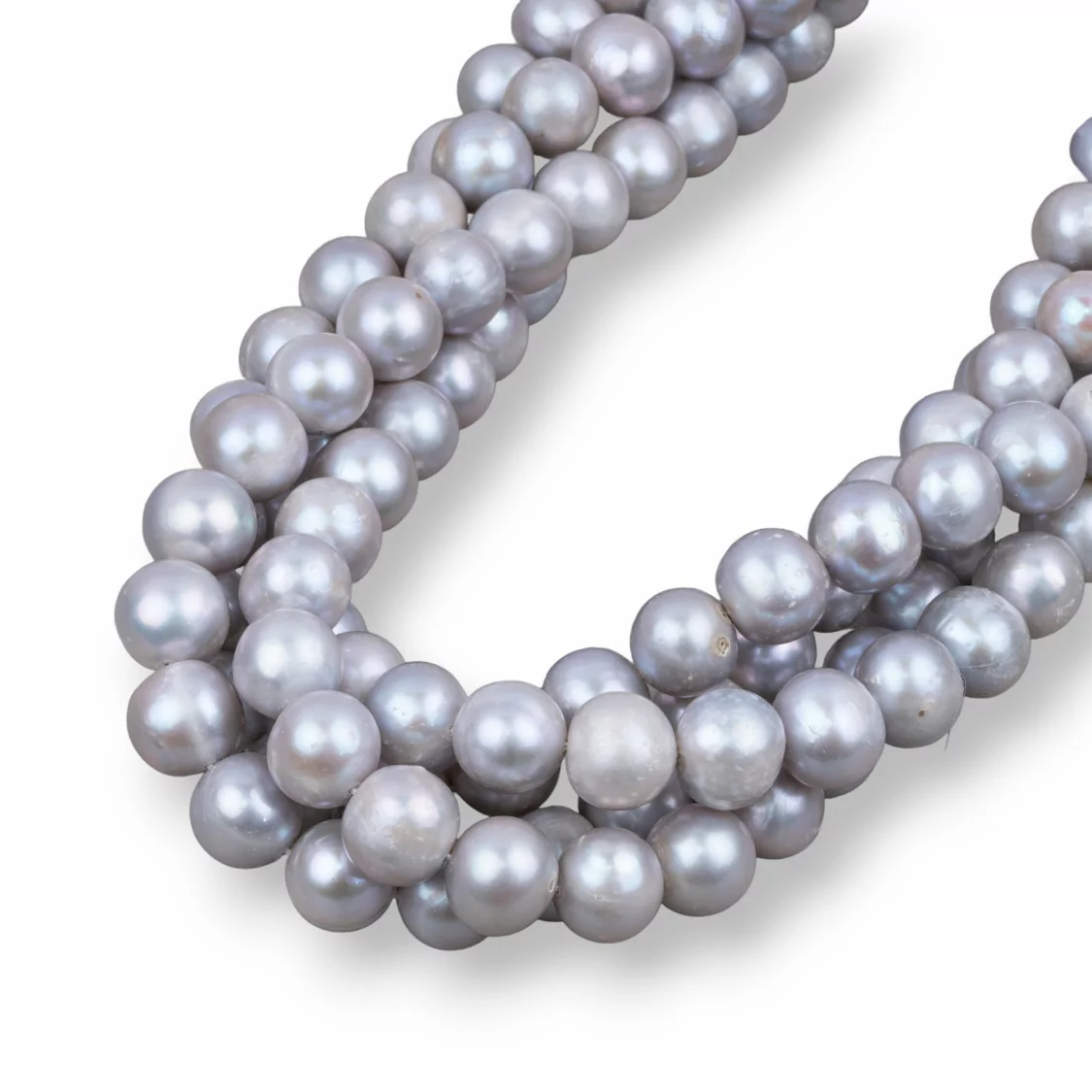 Perle di Fiume Tondo 10,0-10,5mm Grigio-TONDO | Worldofjewel.com