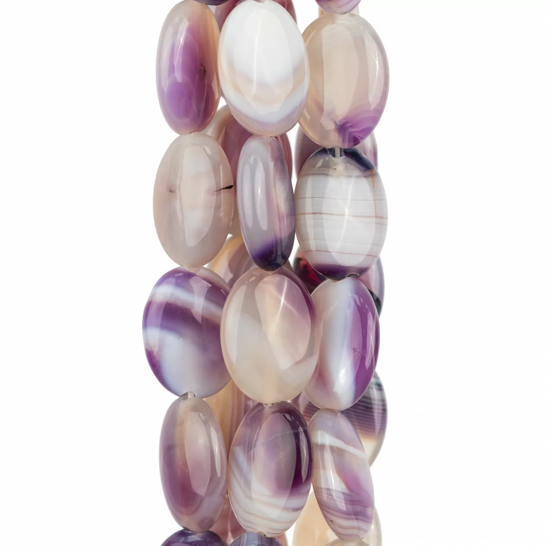 Agata Viola Striata Ovale Piatto 13x18mm Chiaro-AGATA VIOLA | Worldofjewel.com