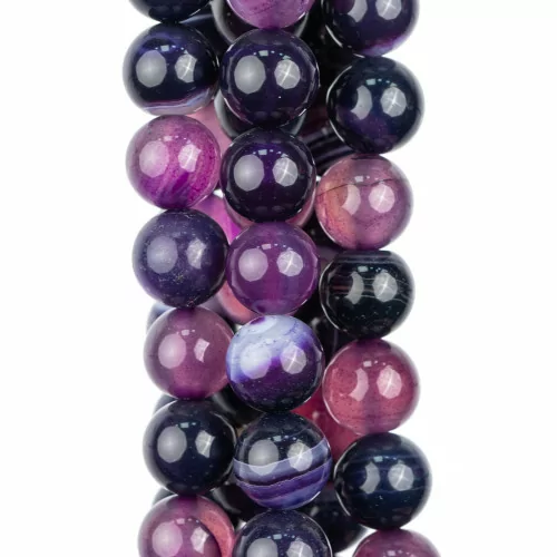 Agata Viola Striata Tondo Liscio 12mm-AGATA VIOLA | Worldofjewel.com