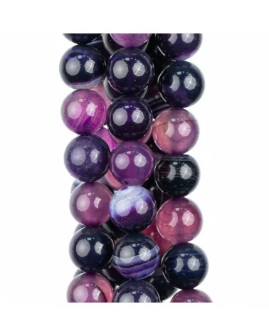 Agata Viola Striata Tondo Liscio 12mm-AGATA VIOLA | Worldofjewel.com