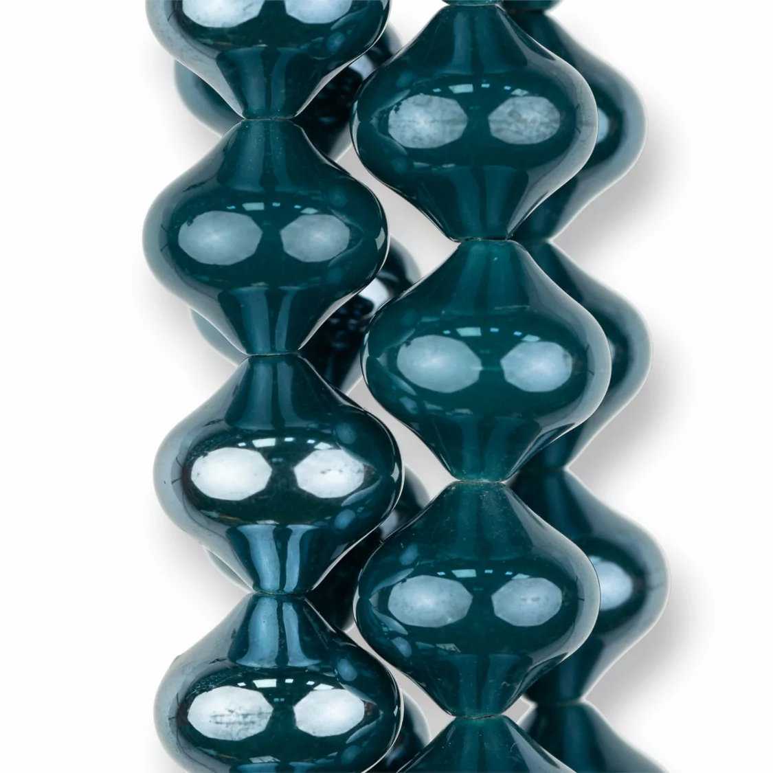 Ceramica Lucida Forma Trottola 22x21mm Blu Ottanio-CERAMICA | Worldofjewel.com