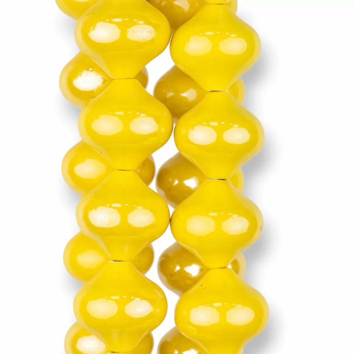 Ceramica Lucida Forma Trottola 22x21mm Giallo-CERAMICA | Worldofjewel.com