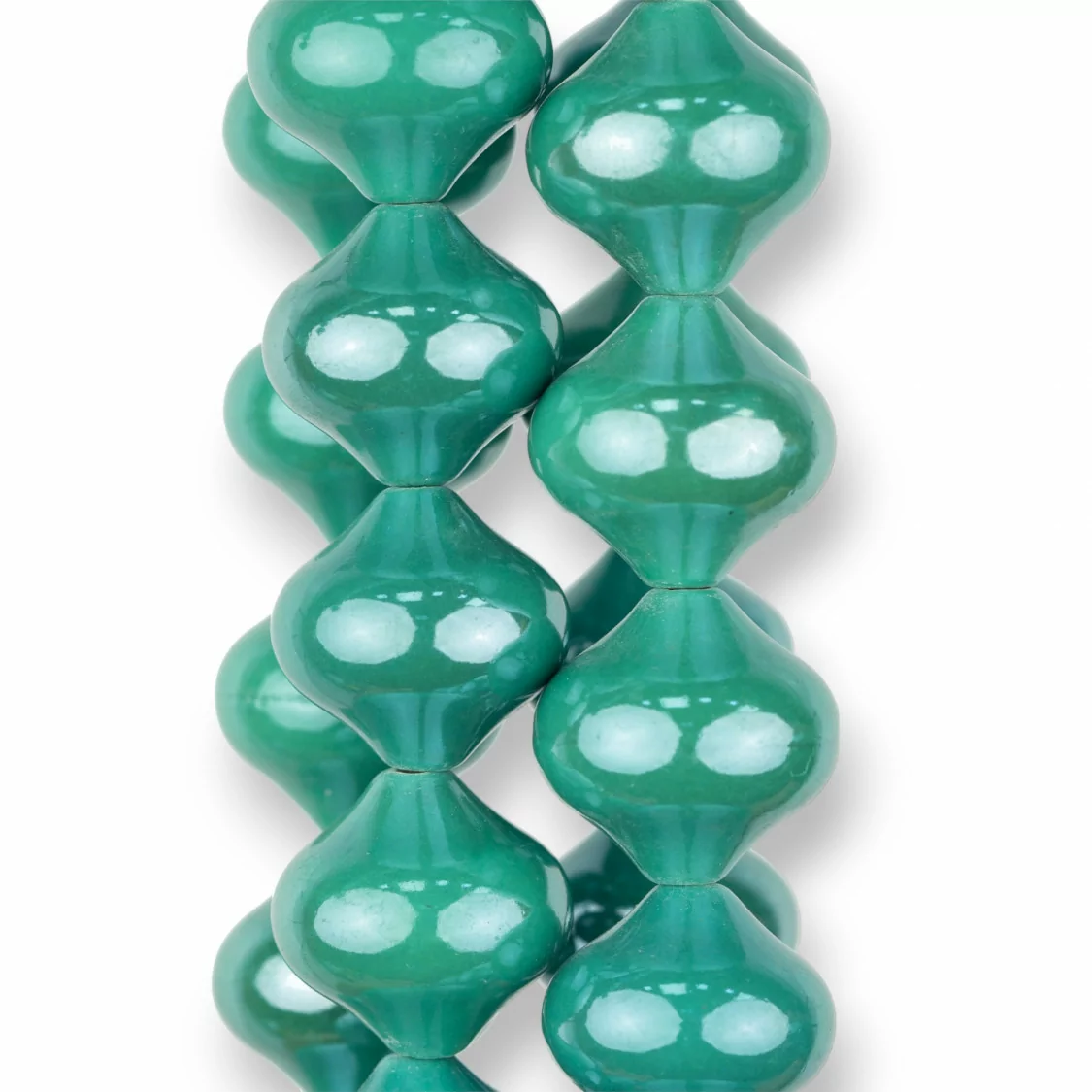 Ceramica Lucida Forma Trottola 22x21mm Verde Chiaro-CERAMICA | Worldofjewel.com