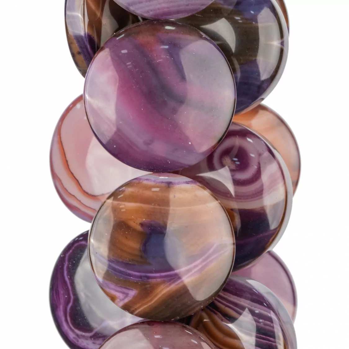 Agata Viola Striata Tondo Piatto 35-50mm Sfumato-AGATA VIOLA | Worldofjewel.com