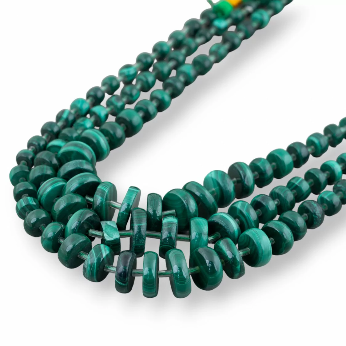 Malachite Rondelle A Gradazione 6x4-18x5mm-MALACHITE | Worldofjewel.com