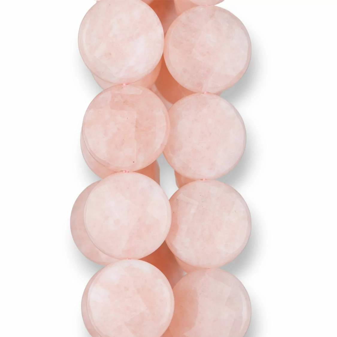 Giada Rosa Morganite Tondo Liscio Piatto Sfaccettato 25mm-GIADA ROSA | Worldofjewel.com