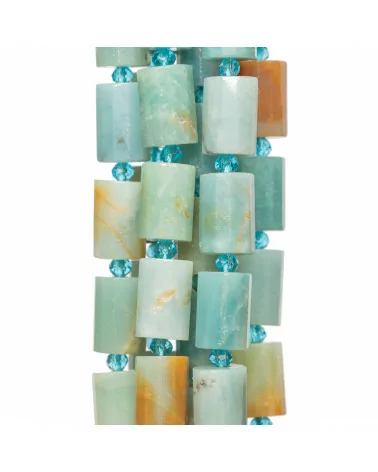 Amazzonite Multicolor Cilindro Prisma Sfaccettato 10x14mm-AMAZONITE MULTICOLOR | Worldofjewel.com