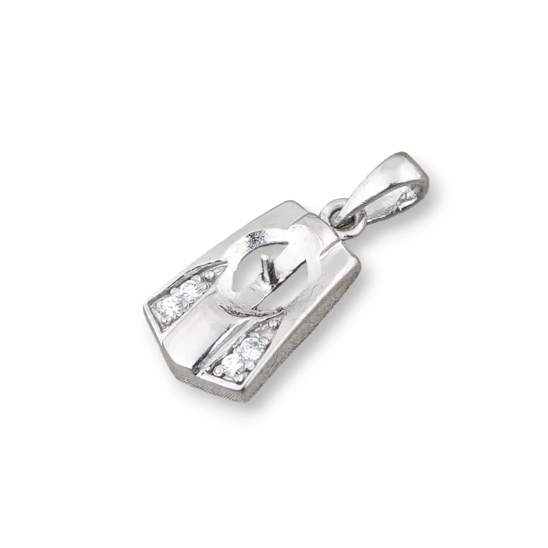 Basi Per Pendente Di Argento 925 Con Zirconi 9x16mm 6pz-BASI PER PENDENTI | Worldofjewel.com