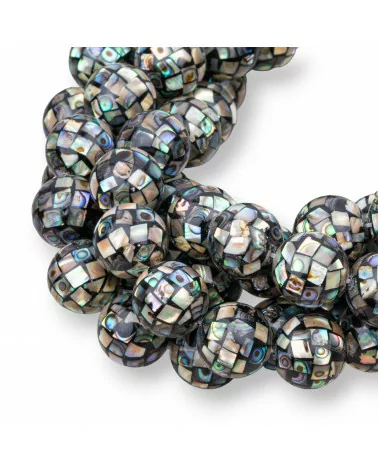 Madreperla Mosaico Nero Abalone Tondo Liscio 18mm-MADREPERLE MOSAICO | Worldofjewel.com