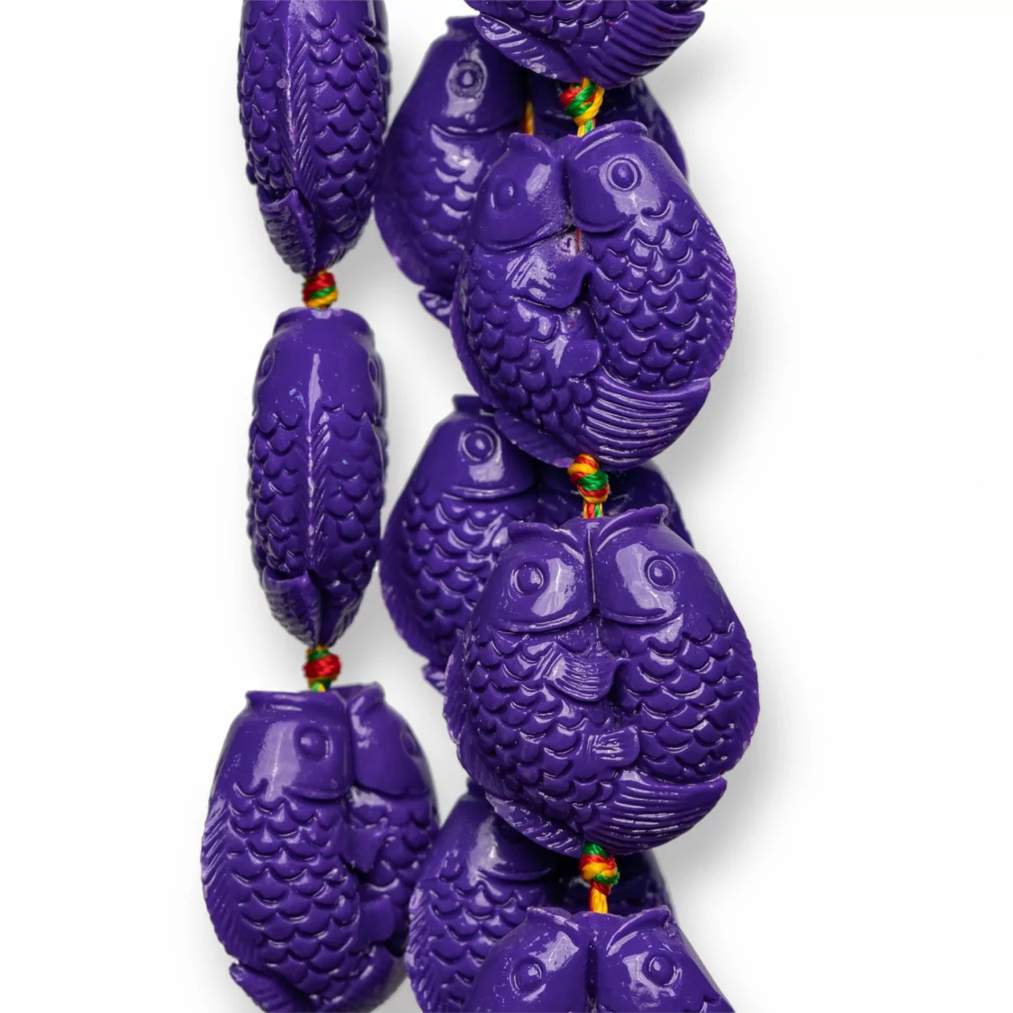 Perline Di Resina A Filo Doppi Pesci 24mm 13pz Viola-RESINA A FILO | Worldofjewel.com