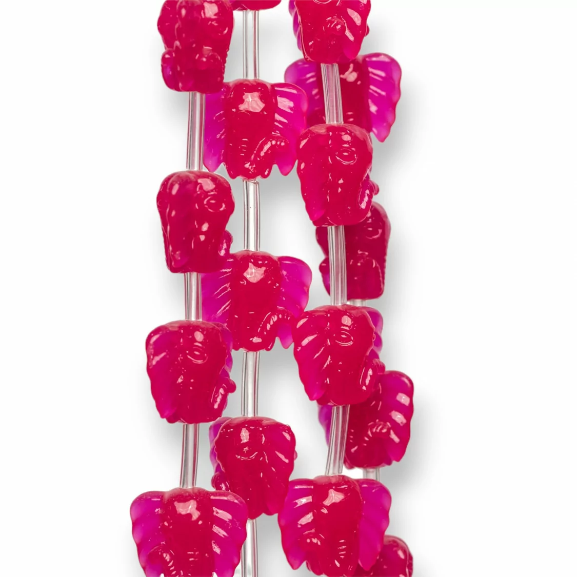 Perline Di Resina A Filo Testa Di Elefante 14mm 20pz Fucsia-RESINA A FILO | Worldofjewel.com