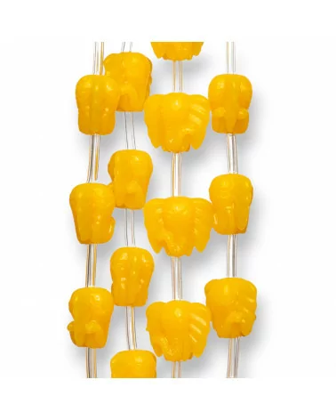 Perline Di Resina A Filo Testa Di Elefante 14mm 20pz Giallo-RESINA A FILO | Worldofjewel.com