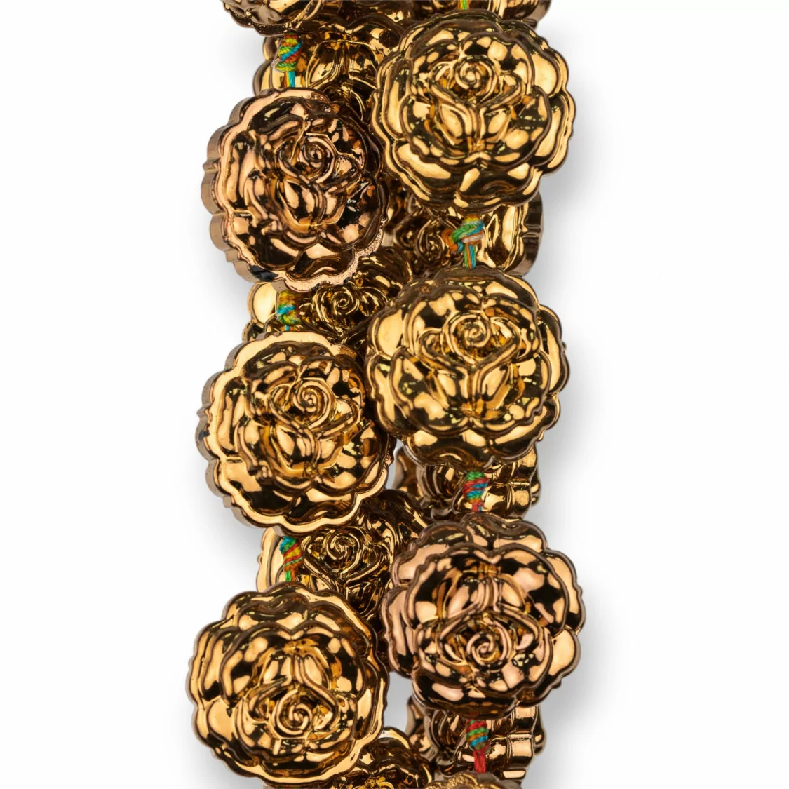 Rose di Cristallo Smaltato 24mm 15pz - Oro-CRISTALLI A FILO | Worldofjewel.com